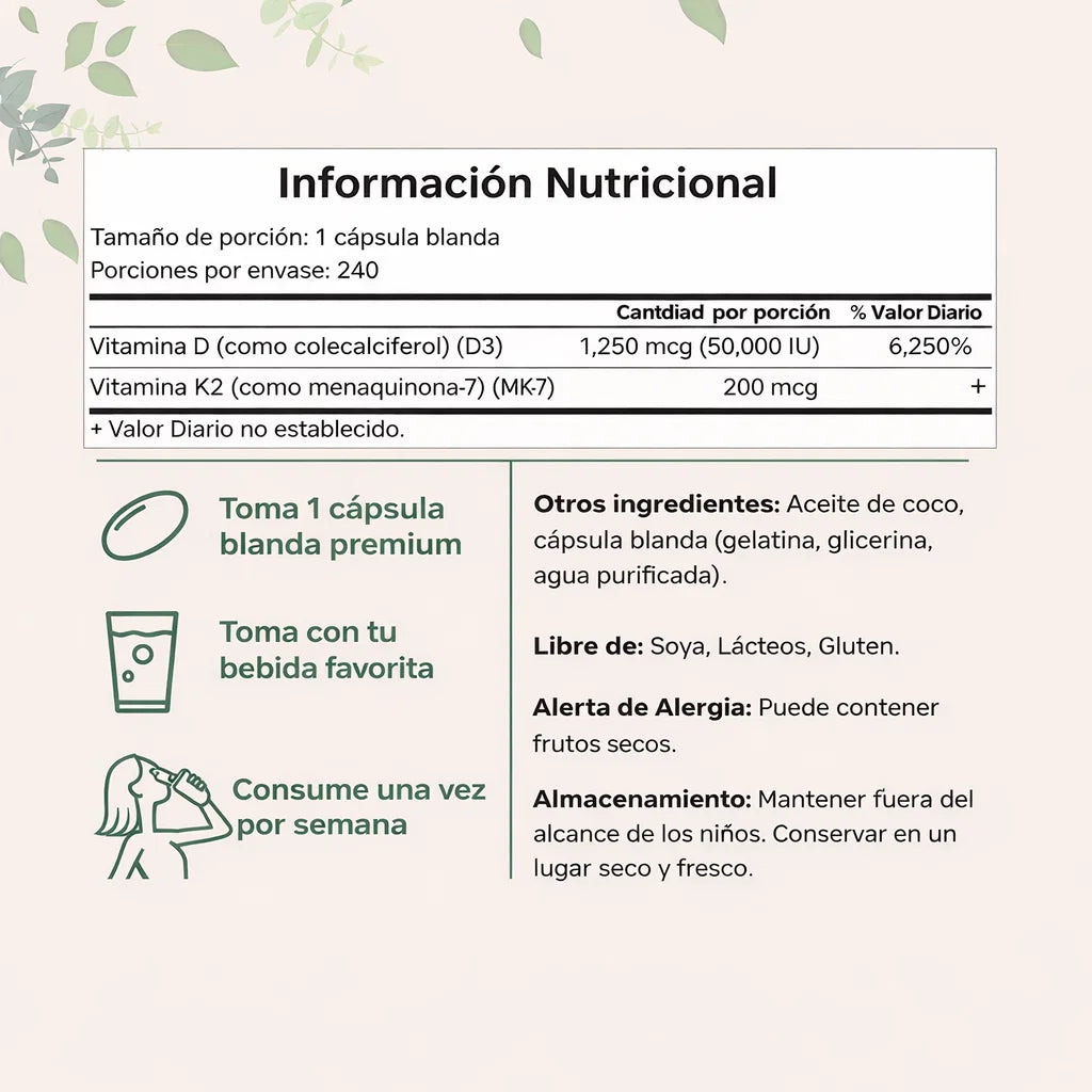Sinergia D3 + K2 Longevidad Activa